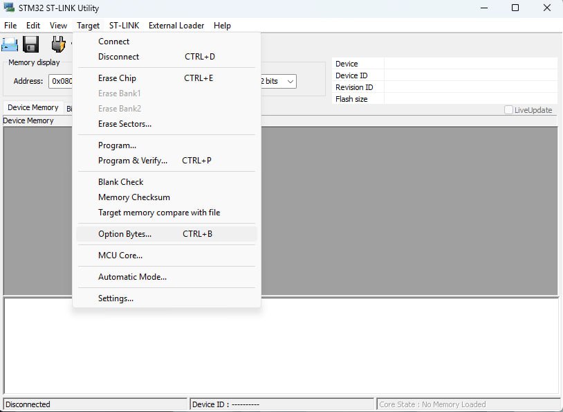 STM32 ST-LINK Utility v4.6.0